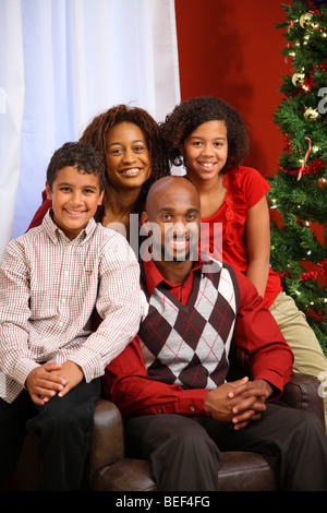 Portrait de Noël Famille Banque D'Images