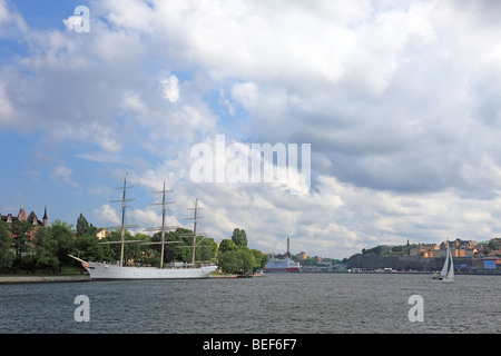 Vue sur le port de Stockholm, Suède, Europe. Banque D'Images