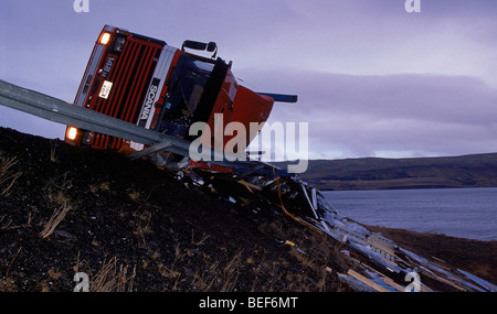 Épave du chariot sur la route côtière, de l'Islande Banque D'Images