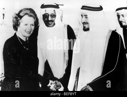 Le premier ministre Margaret Thatcher avec King Khalid Banque D'Images