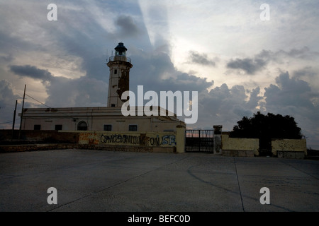 Leuchtturm Lampedusa, Sicile, Italie Banque D'Images