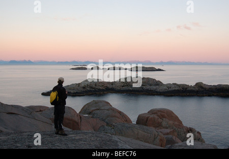 Les îles Lofoten, Norvège arctique, près de Hennesvaer Banque D'Images