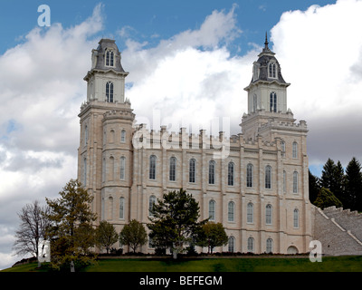 Temple de l'Église de Jésus-Christ des Saints des Derniers Jours, Mormon LDS ou dans l'Utah de Manti. Banque D'Images