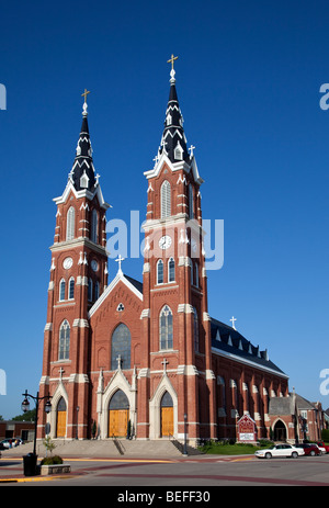 Galena, Iowa, États-Unis. Basilique Saint François-Xavier. Fini la construction 1888. Banque D'Images