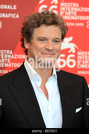 COLIN FIRTH, UN SEUL HOMME. PHOTOCALL. 66ème FESTIVAL DU FILM DE VENISE Venise ITALIE 11 Septembre 2009 Banque D'Images