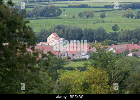 Pour habitations construites sur le Somerset Levels Banque D'Images