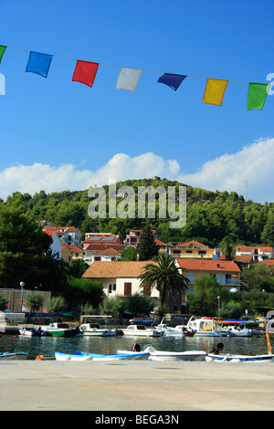 Marina à Stari Grad sur l'île de Hvar, Croatie Banque D'Images