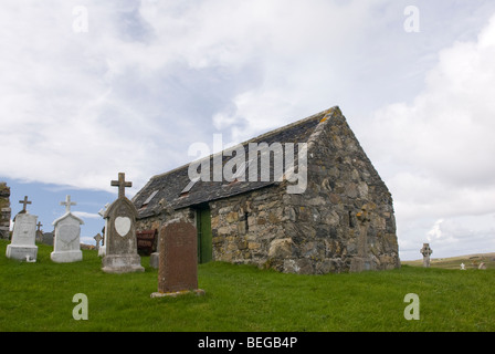 L'église St Barr, Cille Bharra, Ile de Barra, Hébrides extérieures, en Écosse. Banque D'Images