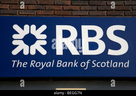 Le RBS logo Royal Bank of Scotland Banque D'Images