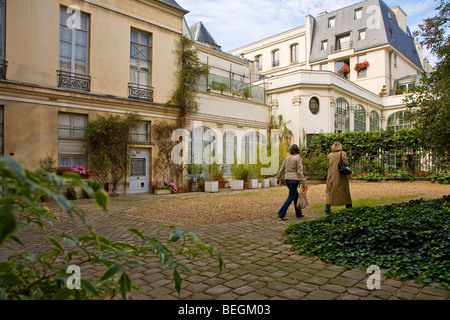 Cour intérieure DANS LE QUARTIER DU MARAIS, PARIS Banque D'Images