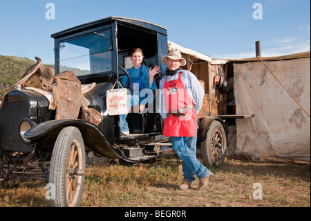 Le Comté de Lincoln et Symposium Cowboy Chuck Wagon Cook-off a lieu à Ruidoso Downs, Nouveau Mexique. Banque D'Images