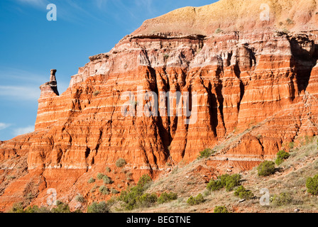 Au Capitol Peak dans Hoodoo Palo Duro Canyon State Park, au Texas. Banque D'Images