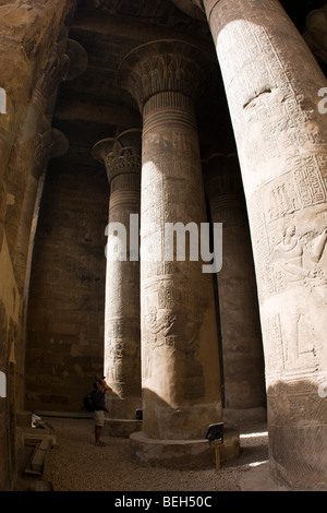 Hall à colonnes de Temple de Khnoum, d'Esna Esna, Egypte Banque D'Images