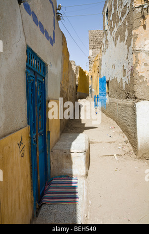 Village nubien sur l'île Eléphantine, Assouan, Egypte Banque D'Images