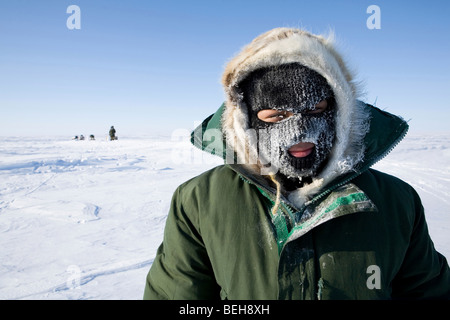 Portrait d'un Inuk. Gojahaven est une ville située à l'extrême nord du canada où vivent 1000 000 Inuits. Banque D'Images