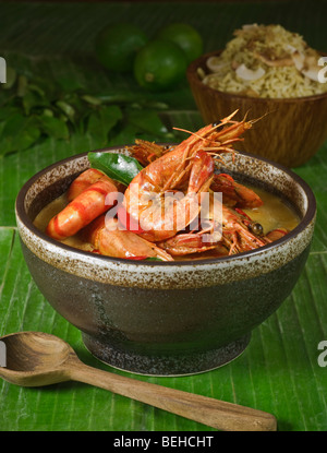 Crevettes ou gambas molee alimentaire de l'Inde du Sud Banque D'Images