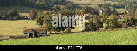 Vue panoramique de Hambleden Village dans la vallée de la Tamise près de Henley, Oxfordshire, UK Banque D'Images