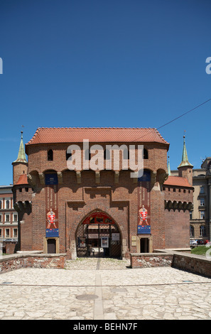 Europe de l'Est Pologne Krakow Malopolska Forteresse Barbikan Banque D'Images