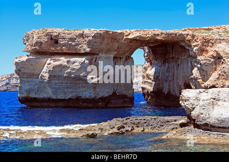 Fenêtre d'azur, Dwejra Point, Gozo Banque D'Images