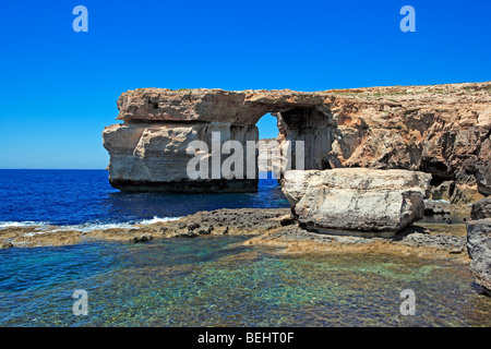 Fenêtre d'azur, Dwejra Point, Gozo Banque D'Images