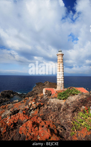 Phare, Punta Gavazzi, Ustica, Ustica, Sicile, Italie Banque D'Images