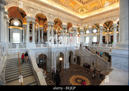 USA Washington DC, la Bibliothèque du Congrès- Thomas Jefferson Building Banque D'Images
