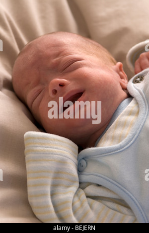 Bébé garçon pleurer, 11 semaines Banque D'Images