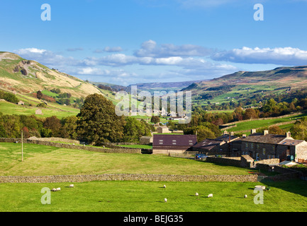 Yorkshire Dales, UK - paysage Muker village de Swaledale Yorkshire Dales, North Yorkshire, England, UK Banque D'Images