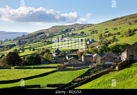 Yorkshire Dales village de Gunnerside dans Swaledale, North Yorkshire, Angleterre, campagne anglaise, UK Banque D'Images