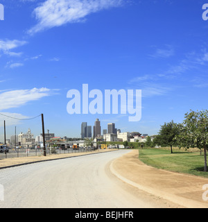 Point de vue panoramique sur le centre-ville de Los Angeles : Banque D'Images