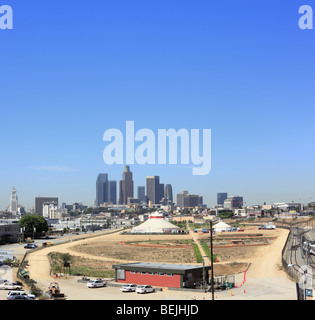 Point de vue panoramique sur le centre-ville de Los Angeles : Banque D'Images