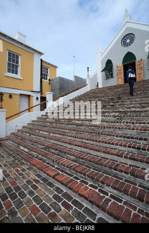 Eglise Saint-Pierre, rue George, Bermudes, Océan Atlantique, l'Amérique centrale Banque D'Images