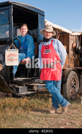 Le Comté de Lincoln et Symposium Cowboy Chuck Wagon Cook-off a lieu à Ruidoso Downs, Nouveau Mexique. Banque D'Images