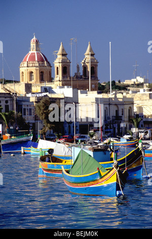 Magic-symboles religieux sur les bateaux sc, Malte Banque D'Images