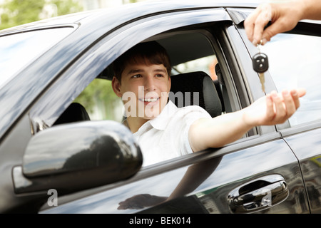 Location ou crédit-bail concept, selective focus sur les yeux, aux teintes spéciales photo f/x Banque D'Images