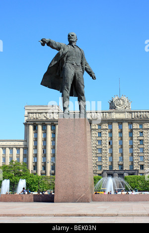 Monument de Lénine à Place de Moscou à Saint-Pétersbourg Banque D'Images