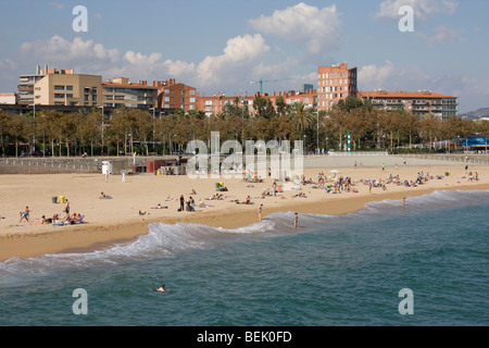 Plage Nova Icaria Barcelona city centre catalogne espagne europe Banque D'Images