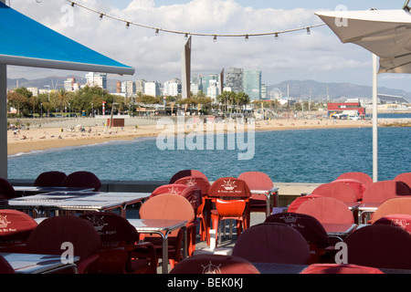 Plage Nova Icaria Barcelona city centre catalogne espagne europe Banque D'Images