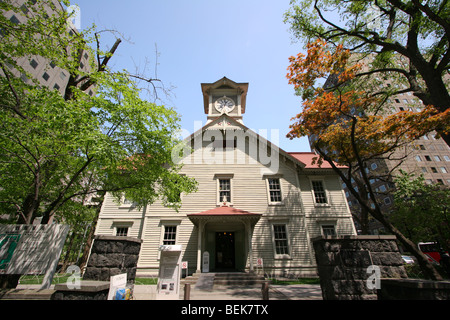 Tour de l'horloge de Sapporo, Sapporo, Hokkaido, Japan Banque D'Images