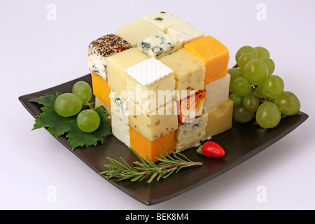 Cubes de fromage Recette disponible Banque D'Images
