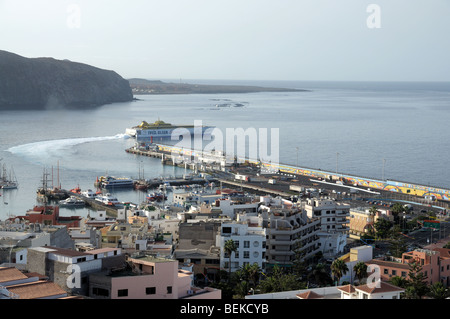 Vue aérienne de Los Cristianos, île des Canaries Tenerife, Espagne Banque D'Images