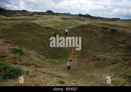 Normandie France WW2 Blockhaus allemand reste mur de l'Atlantique La Pointe du Hoc Banque D'Images