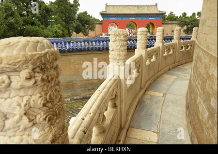 Temple du Ciel - Par Tiantan en voûte céleste impériale avec monticule circulaire autel, Beijing CN Banque D'Images