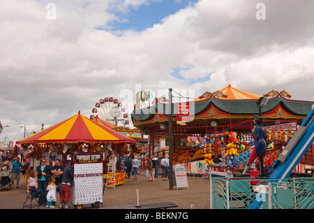 La plage Pleasure Beach à Great Yarmouth, Norfolk, UK Banque D'Images