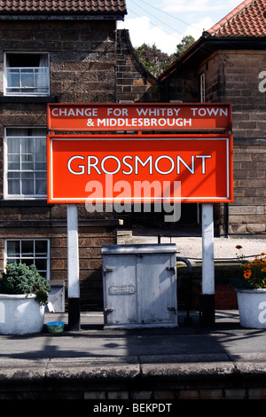 Grosmont gare dans le North York Moors chemin de fer à vapeur dans le North Yorkshire, en Angleterre. Banque D'Images