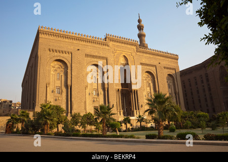 Façade de mosquée d'al-Rifai, Le Caire, Egypte Banque D'Images