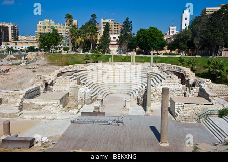 Amphithéâtre romain à Alexandrie en Égypte Banque D'Images