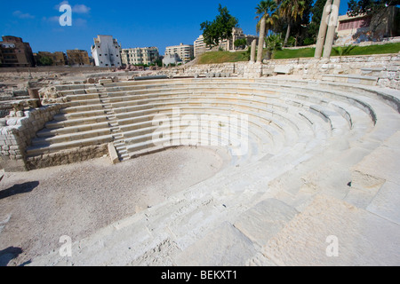 Amphithéâtre romain à Alexandrie en Égypte Banque D'Images