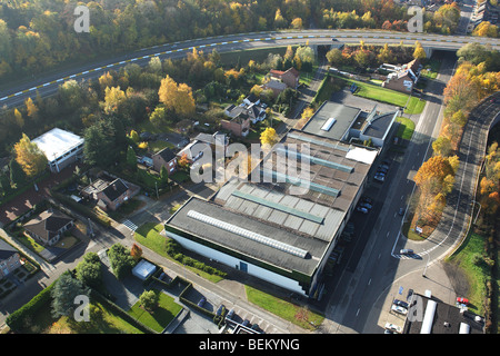 Zone industrielle le long de la route de l'air, Belgique Banque D'Images