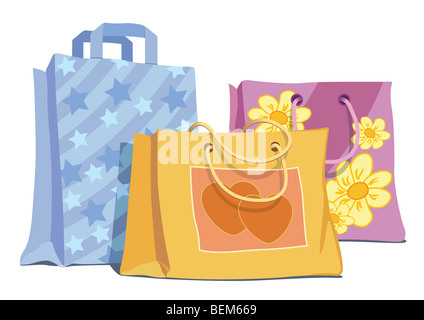 Illustration de colorful shopping bags Banque D'Images